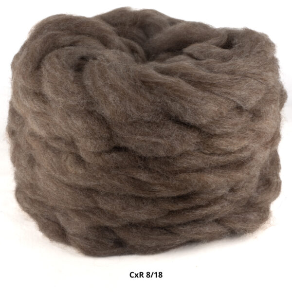Corriedale x Romney 8/18, Dark Brown - Carded Roving