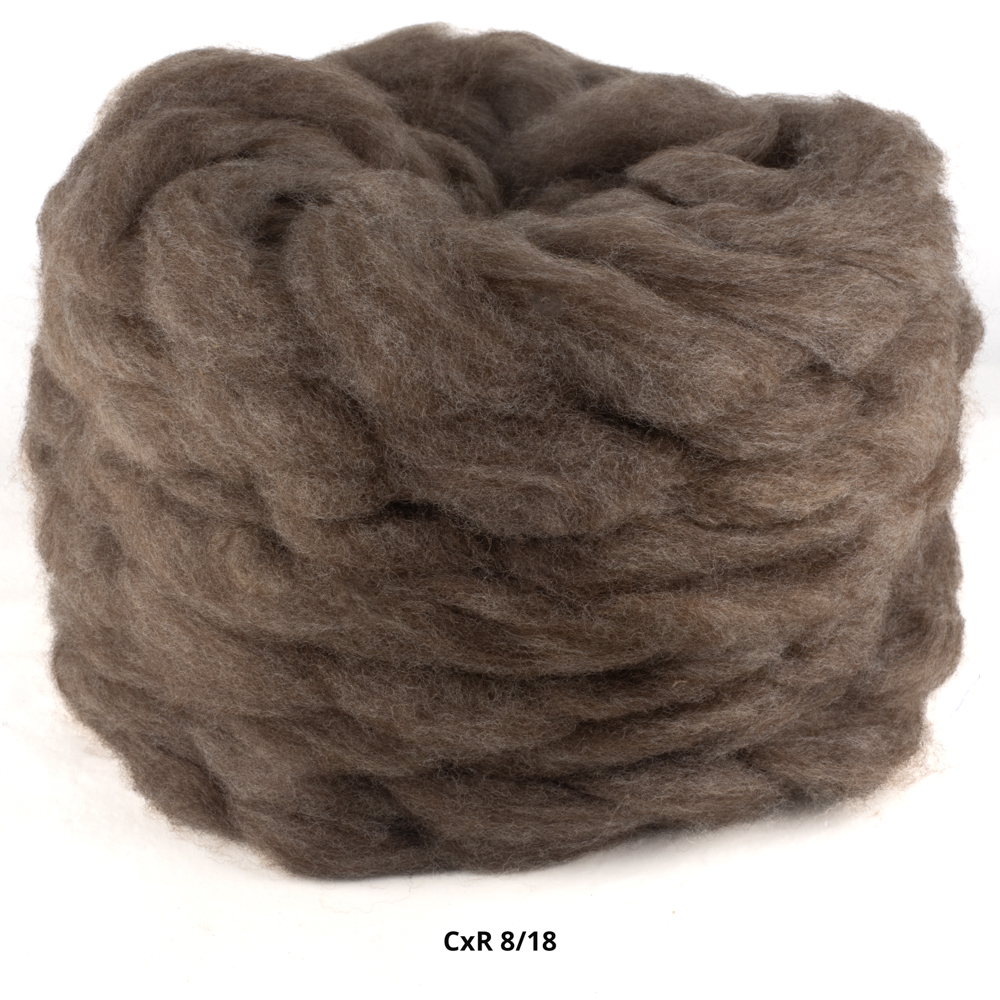 Corriedale x Romney 8/18, Dark Brown - Carded Roving