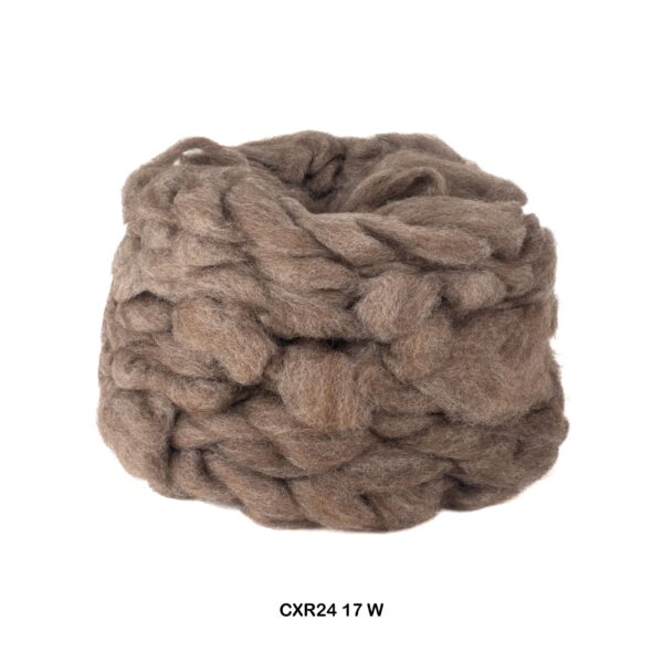 Corriedale x Romney 17W, Grey Brown - Carded Roving
