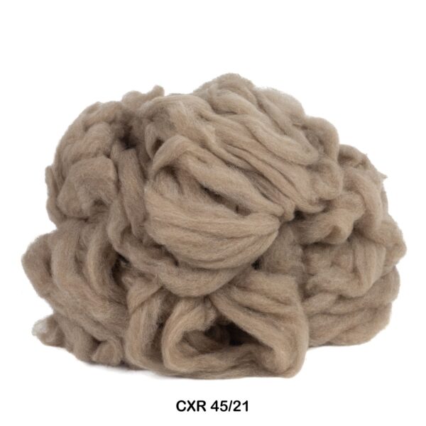 Corriedale x Romney 45/21, Light Mid Brown - Carded Roving