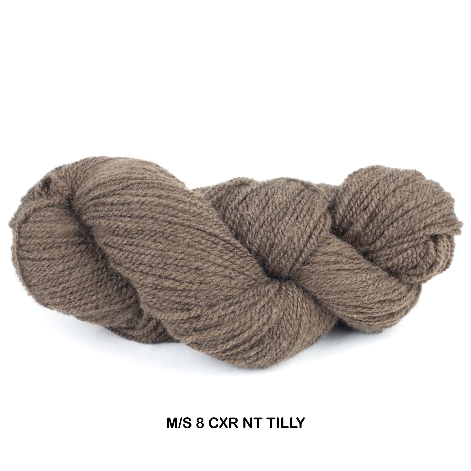 Brown Corriedale X Romney Millspun yarn skein